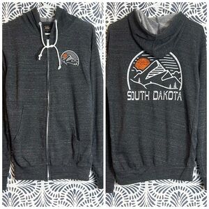Prairie Mountain South Dakota Graphic Hooded Zip Front Sweatshirt Hoodie